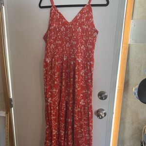 Red Floral Maxi Dress